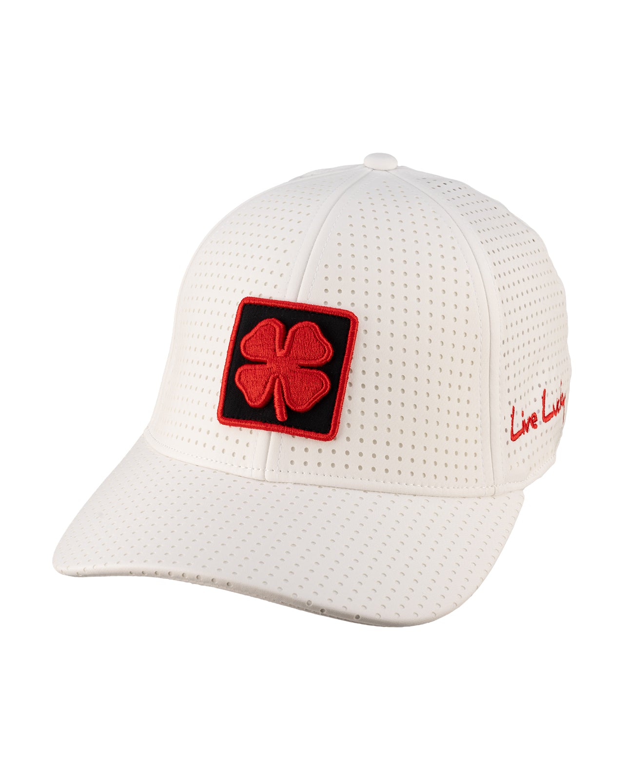 White perforated hat from Black Clover featuring University of Utah logo