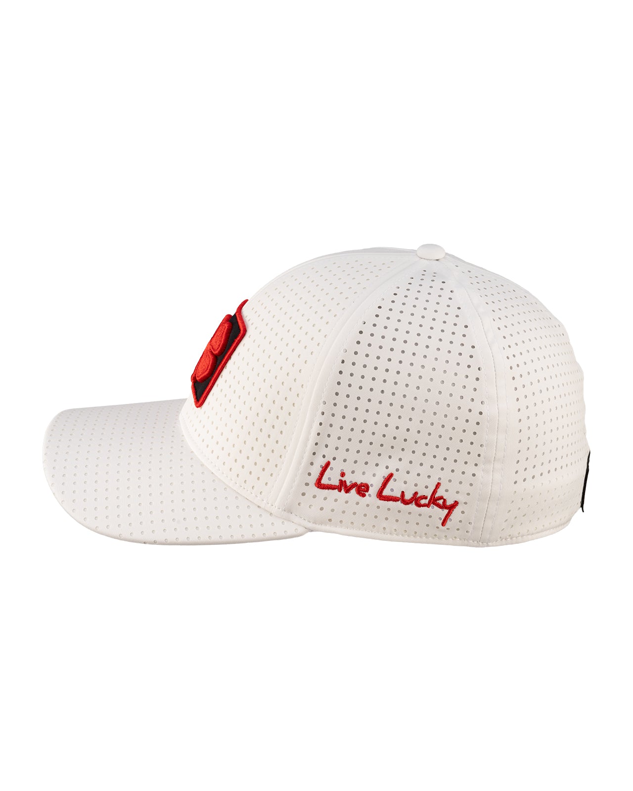 White perforated hat from Black Clover featuring University of Utah logo