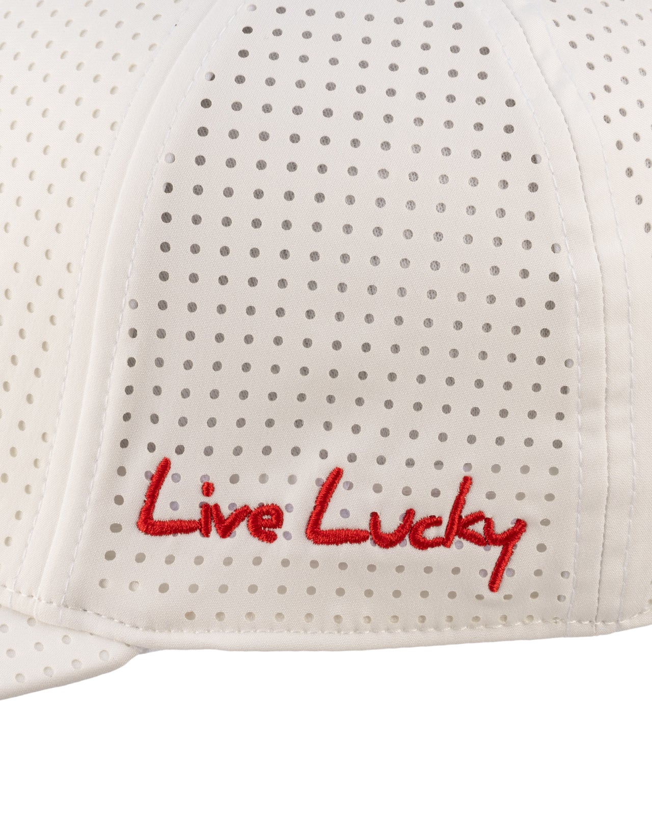 White perforated hat from Black Clover featuring University of Utah logo