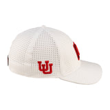 White perforated hat from Black Clover featuring University of Utah logo