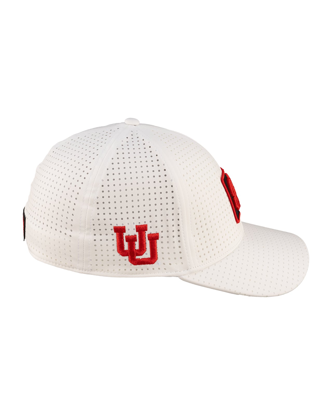 White perforated hat from Black Clover featuring University of Utah logo