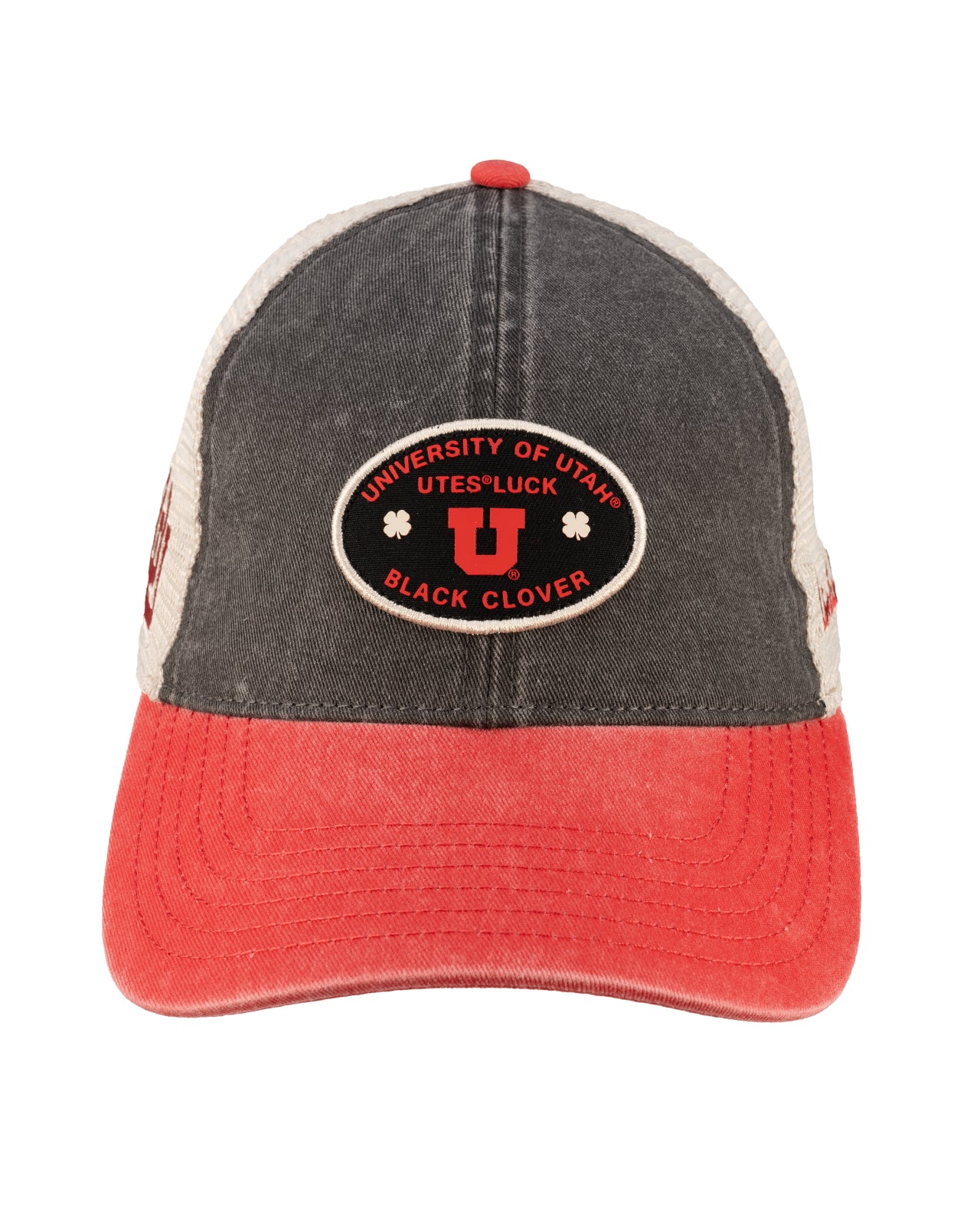 Red and Black two tone vintage style hat from Black Clover featuring Utah Utes Logo