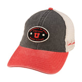 Red and Black two tone vintage style hat from Black Clover featuring Utah Utes Logo