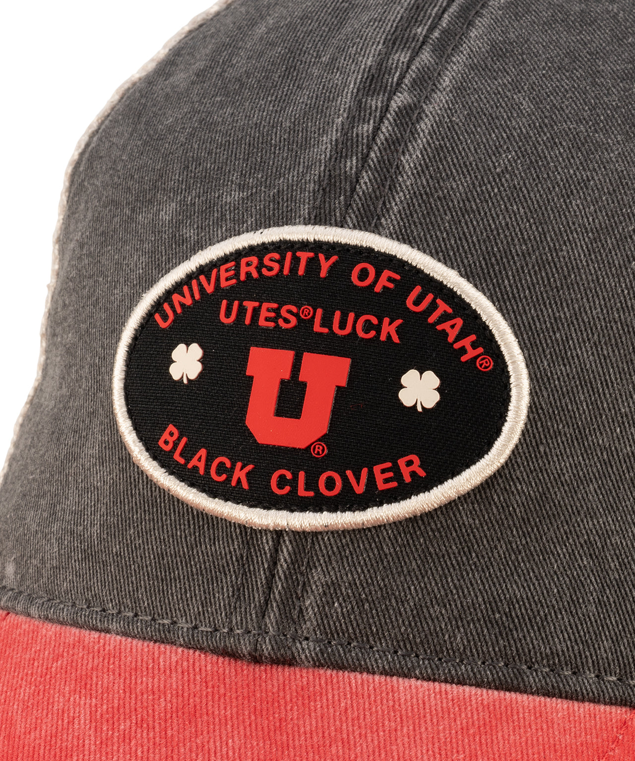 Red and Black two tone vintage style hat from Black Clover featuring Utah Utes Logo