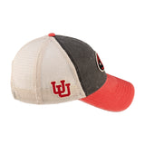 Red and Black two tone vintage style hat from Black Clover featuring Utah Utes Logo