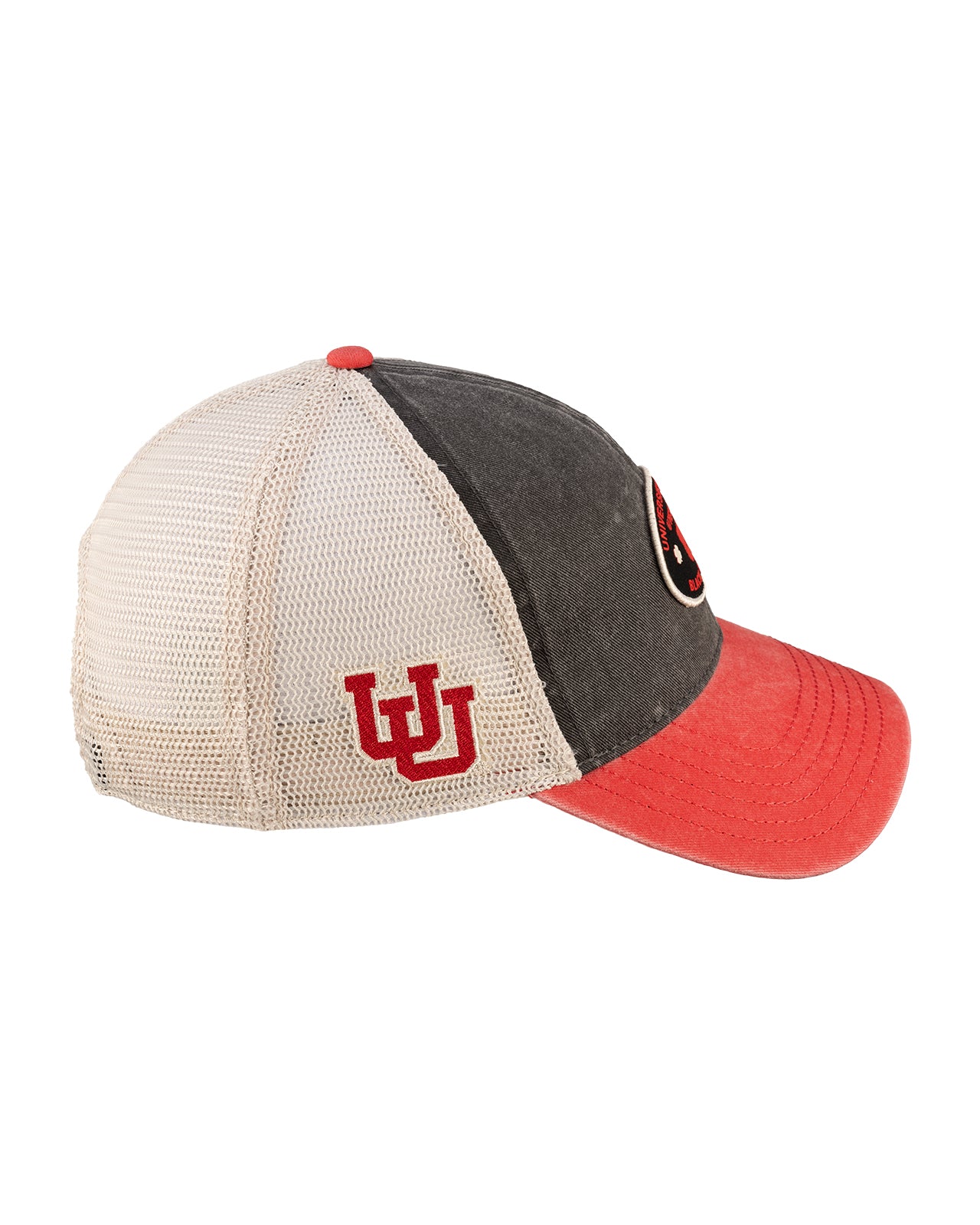 Red and Black two tone vintage style hat from Black Clover featuring Utah Utes Logo