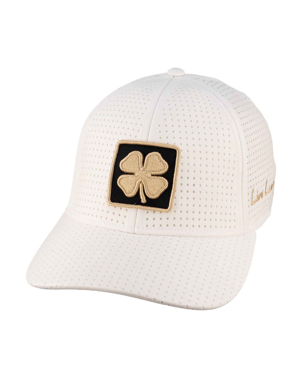 White perforated hat from Black Clover featuring Vanderbilt Commodores logo