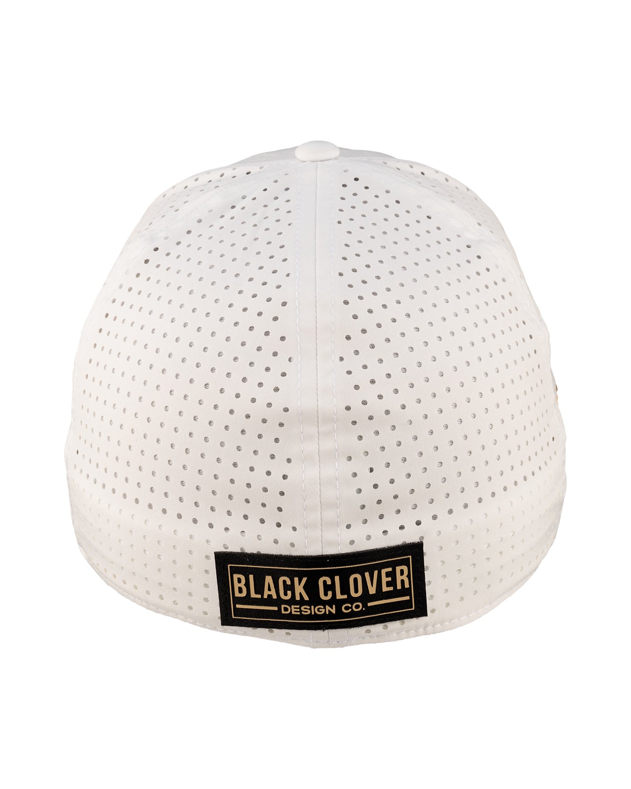 White perforated hat from Black Clover featuring Vanderbilt Commodores logo