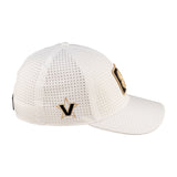 White perforated hat from Black Clover featuring Vanderbilt Commodores logo