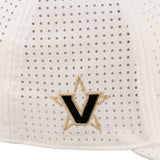 White perforated hat from Black Clover featuring Vanderbilt Commodores logo