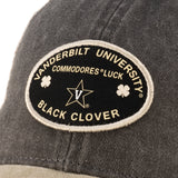 Grey and tan two tone vintage style hat from Black Clover featuring Vanderbilt Commodores logo