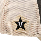 Grey and tan two tone vintage style hat from Black Clover featuring Vanderbilt Commodores logo