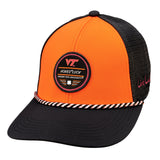 Orange and Black two tone rope hat from Black Clover featuring Virginia Tech Hokies logo