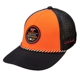 Orange and Black two tone rope hat from Black Clover featuring Virginia Tech Hokies logo