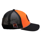 Orange and Black two tone rope hat from Black Clover featuring Virginia Tech Hokies logo