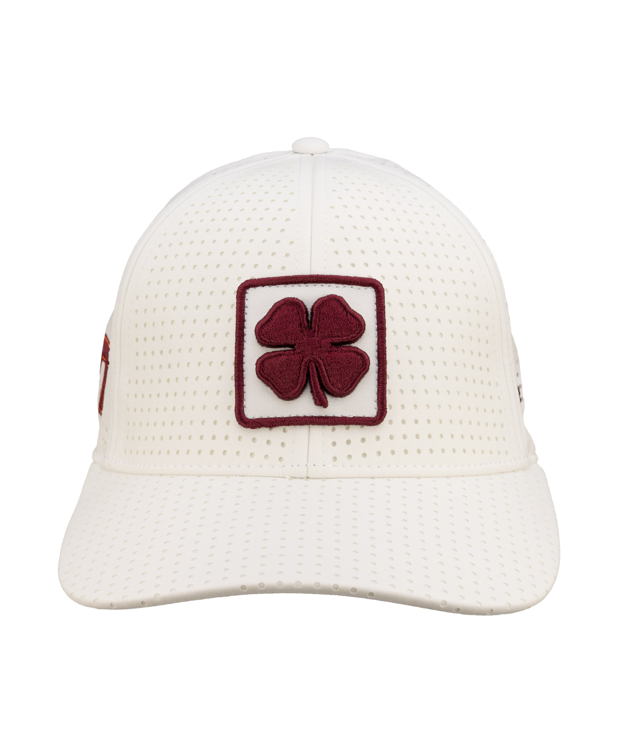 White perforated hat from Black Clover featuring Virginia Tech Hokies logo