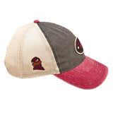 Red, grey, and white two tone vintage style hat from Black Clover featuring Virginia Tech Hokies logo