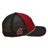 red and black two tone rope hat from Black Clover featuring Washington State University Logo