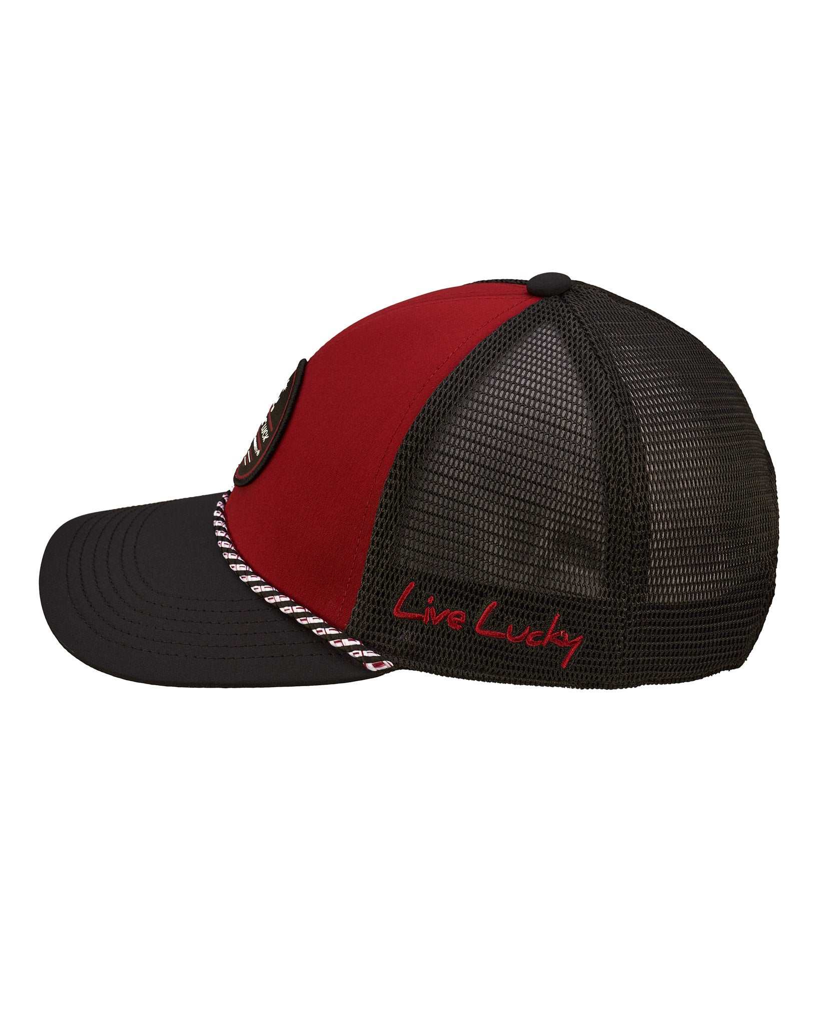 red and black two tone rope hat from Black Clover featuring Washington State University Logo