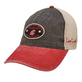 Red and grey two tone vintage style hat from Black Clover featuring Washington State Cougars