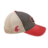 Red and grey two tone vintage style hat from Black Clover featuring Washington State Cougars