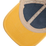 Blue and yellow two tone vintage style hat from Black Clover featuring West Virginia Mountaineers logo