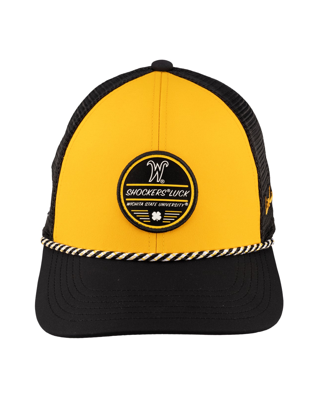 Yellow and black two tone rope hat from Black Clover featuring Wichita State Shockers logo