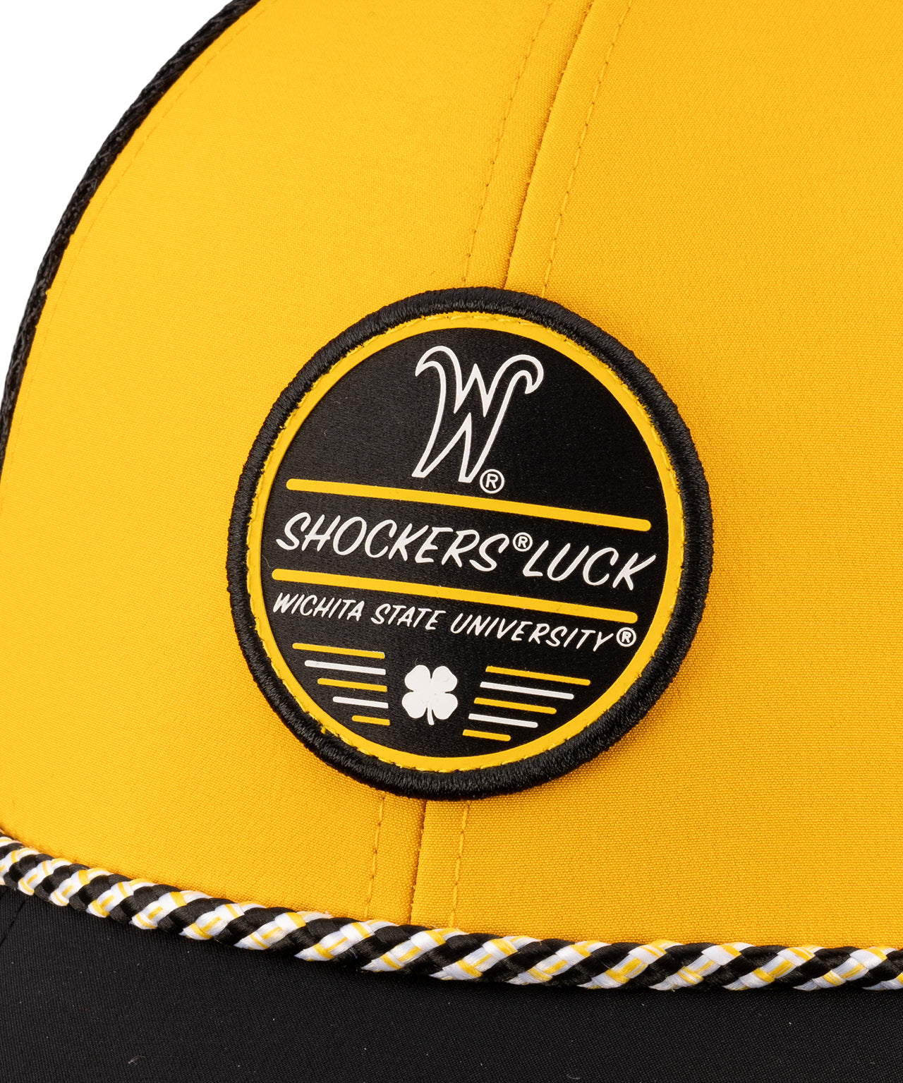 Yellow and black two tone rope hat from Black Clover featuring Wichita State Shockers logo