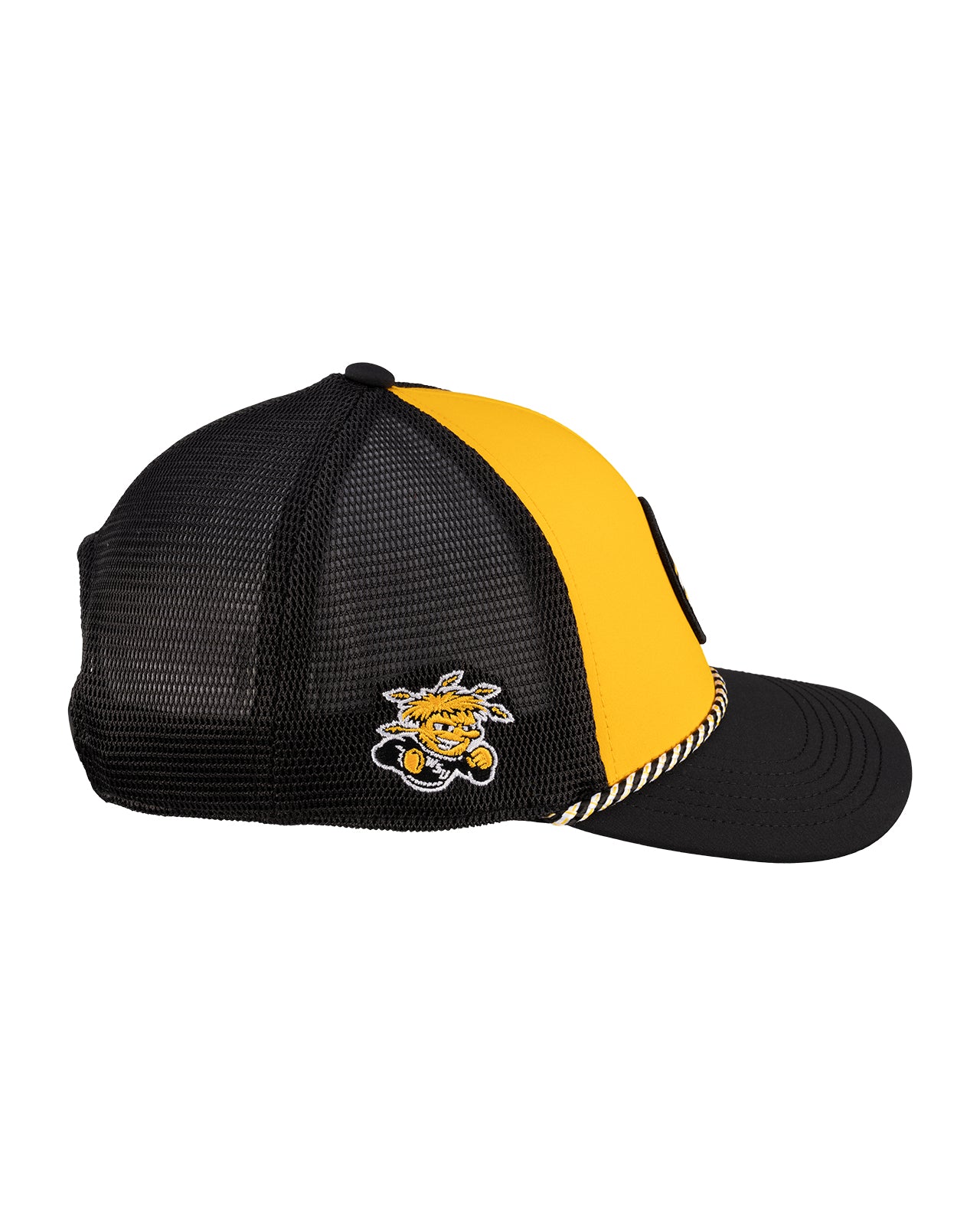 Yellow and black two tone rope hat from Black Clover featuring Wichita State Shockers logo