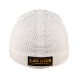 White perforated hat from Black Clover featuring Wichita State Shockers logo