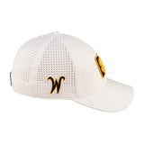 White perforated hat from Black Clover featuring Wichita State Shockers logo