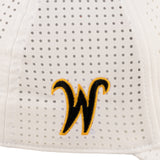 White perforated hat from Black Clover featuring Wichita State Shockers logo