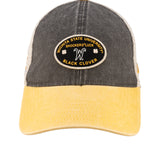 Grey and yellow two tone vintage style hat from Black Clover featuring Wichita State Shockers logo