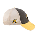 Grey and yellow two tone vintage style hat from Black Clover featuring Wichita State Shockers logo